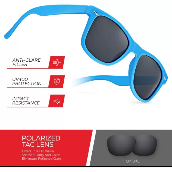 Retro Rewind Polarized Sunglasses for Men and Women  UV Protection Classic Sun GlassesMatte Blue  Smoke