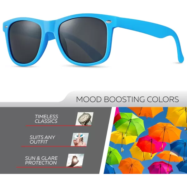 Retro Rewind Polarized Sunglasses for Men and Women  UV Protection Classic Sun GlassesMatte Blue  Smoke