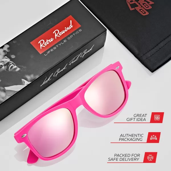 Retro Rewind Polarized Sunglasses for Men and Women  UV Protection Classic Sun GlassesMatte Hot Pink  Revo Rose Gold