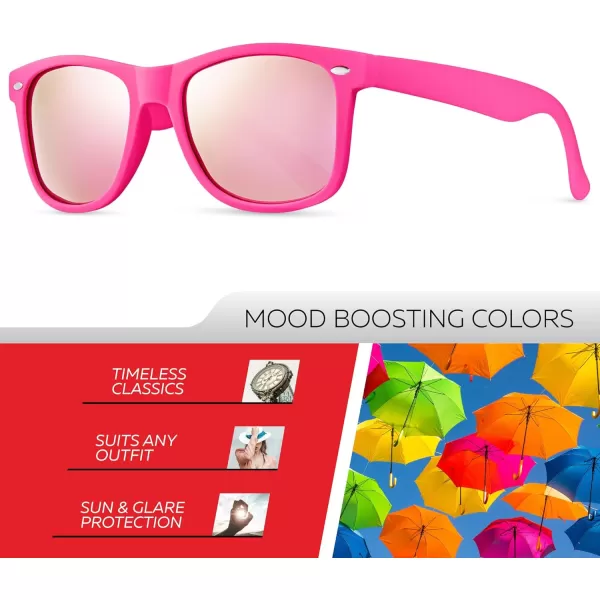Retro Rewind Polarized Sunglasses for Men and Women  UV Protection Classic Sun GlassesMatte Hot Pink  Revo Rose Gold