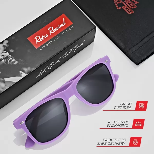 Retro Rewind Polarized Sunglasses for Men and Women  UV Protection Classic Sun GlassesMatte Lavender  Smoke
