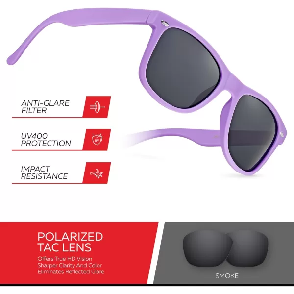 Retro Rewind Polarized Sunglasses for Men and Women  UV Protection Classic Sun GlassesMatte Lavender  Smoke