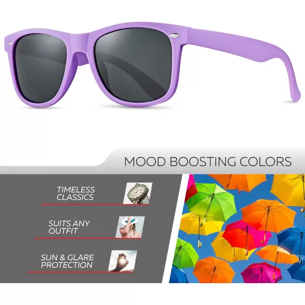 Retro Rewind Polarized Sunglasses for Men and Women  UV Protection Classic Sun GlassesMatte Lavender  Smoke