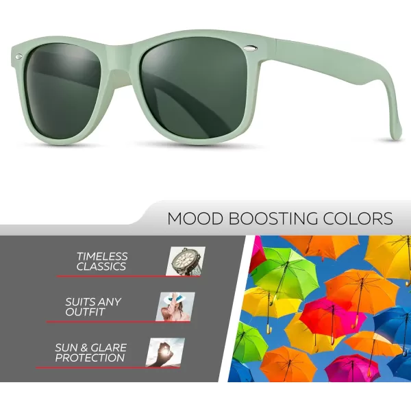 Retro Rewind Polarized Sunglasses for Men and Women  UV Protection Classic Sun GlassesMatte Olive Gray  Green
