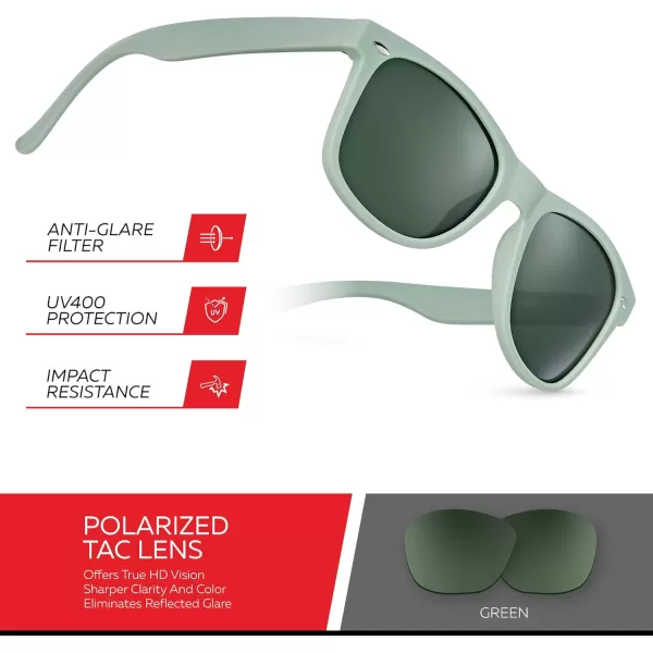 Retro Rewind Polarized Sunglasses for Men and Women  UV Protection Classic Sun GlassesMatte Olive Gray  Green