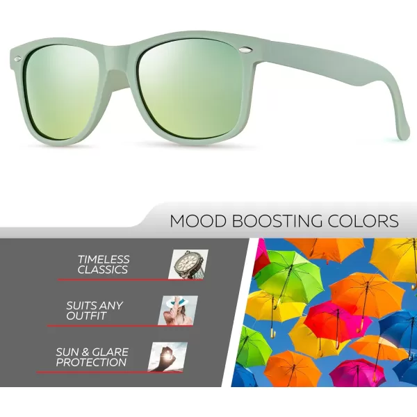 Retro Rewind Polarized Sunglasses for Men and Women  UV Protection Classic Sun GlassesMatte Olive Gray  Revo Gold