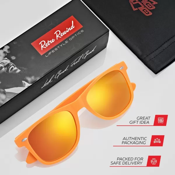 Retro Rewind Polarized Sunglasses for Men and Women  UV Protection Classic Sun GlassesMatte Orange  Revo Orange