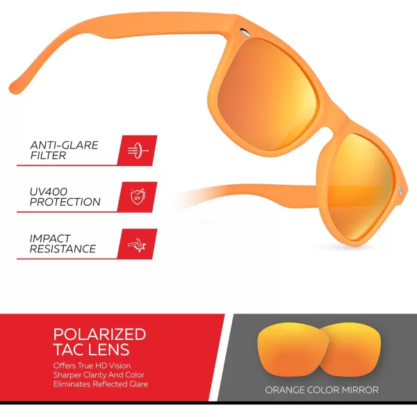 Retro Rewind Polarized Sunglasses for Men and Women  UV Protection Classic Sun GlassesMatte Orange  Revo Orange