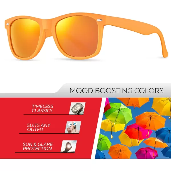 Retro Rewind Polarized Sunglasses for Men and Women  UV Protection Classic Sun GlassesMatte Orange  Revo Orange