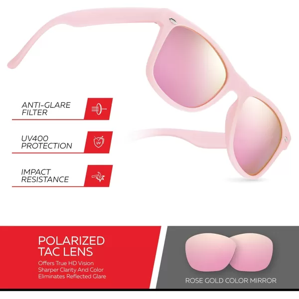 Retro Rewind Polarized Sunglasses for Men and Women  UV Protection Classic Sun GlassesMatte Pink  Revo Pink