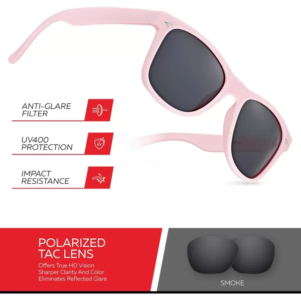 Retro Rewind Polarized Sunglasses for Men and Women  UV Protection Classic Sun GlassesMatte Pink  Smoke