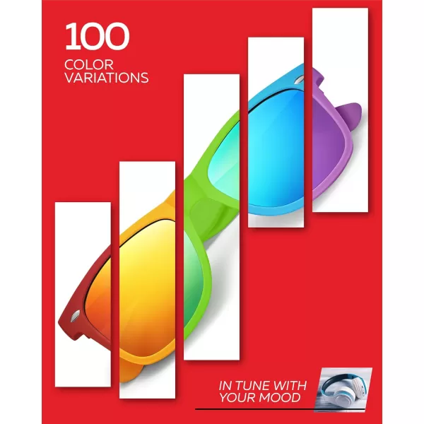Retro Rewind Polarized Sunglasses for Men and Women  UV Protection Classic Sun GlassesMatte Red  Revo Ice Blue