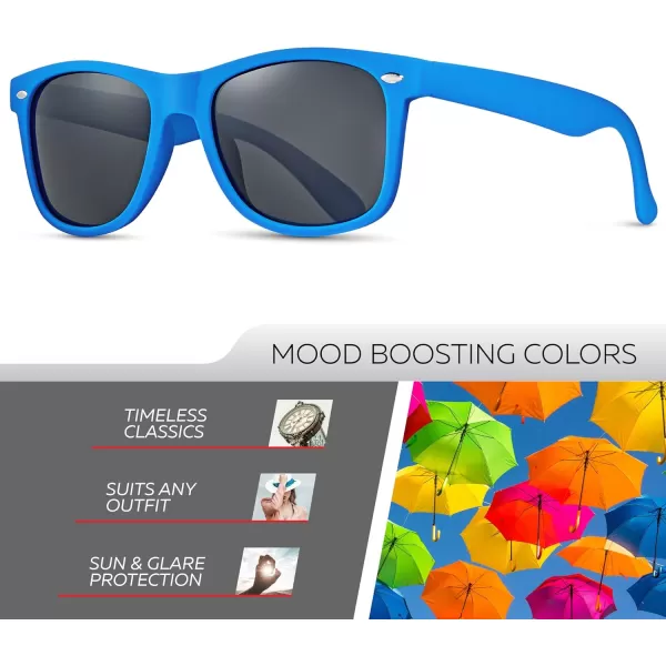 Retro Rewind Polarized Sunglasses for Men and Women  UV Protection Classic Sun GlassesMatte Royal Blue  Smoke