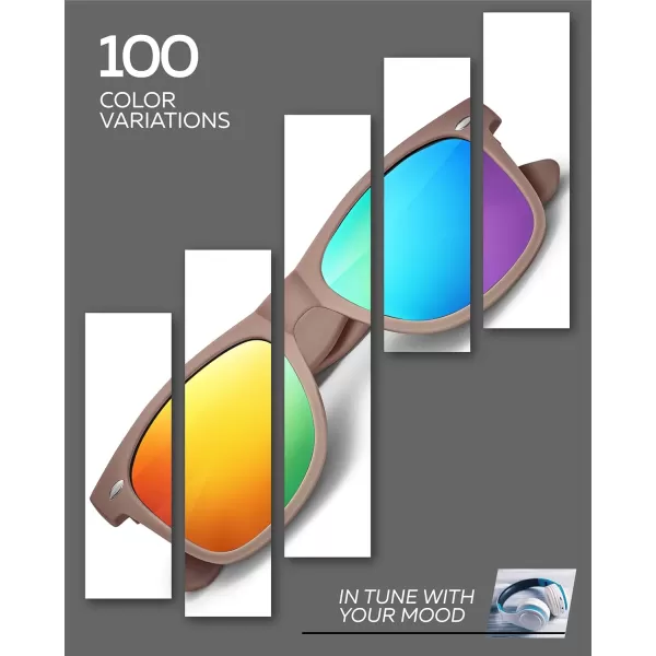 Retro Rewind Polarized Sunglasses for Men and Women  UV Protection Classic Sun GlassesMatte Taupe  Revo Green