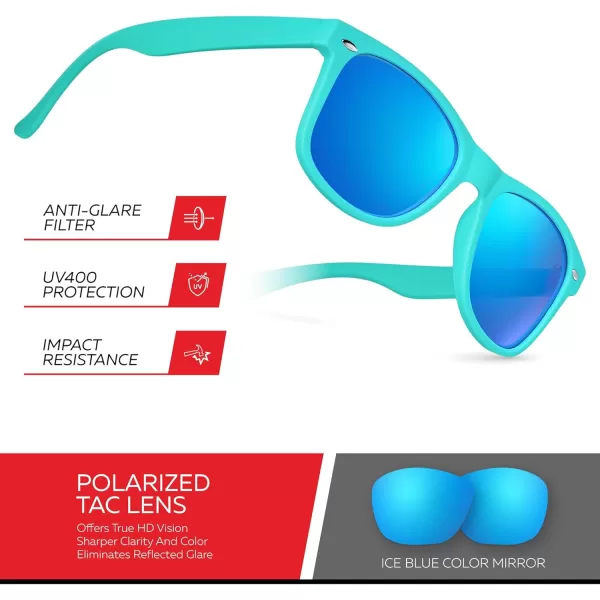 Retro Rewind Polarized Sunglasses for Men and Women  UV Protection Classic Sun GlassesMatte Teal  Revo Ice Blue