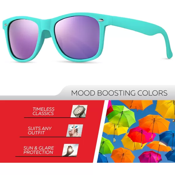 Retro Rewind Polarized Sunglasses for Men and Women  UV Protection Classic Sun GlassesMatte Teal  Revo Purple