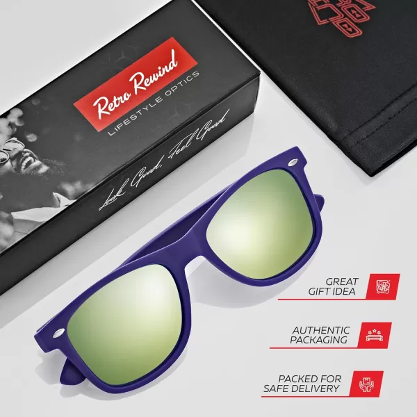 Retro Rewind Polarized Sunglasses for Men and Women  UV Protection Classic Sun GlassesMatte Violet Blue  Revo Gold