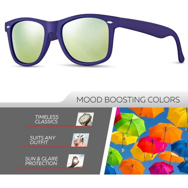 Retro Rewind Polarized Sunglasses for Men and Women  UV Protection Classic Sun GlassesMatte Violet Blue  Revo Gold
