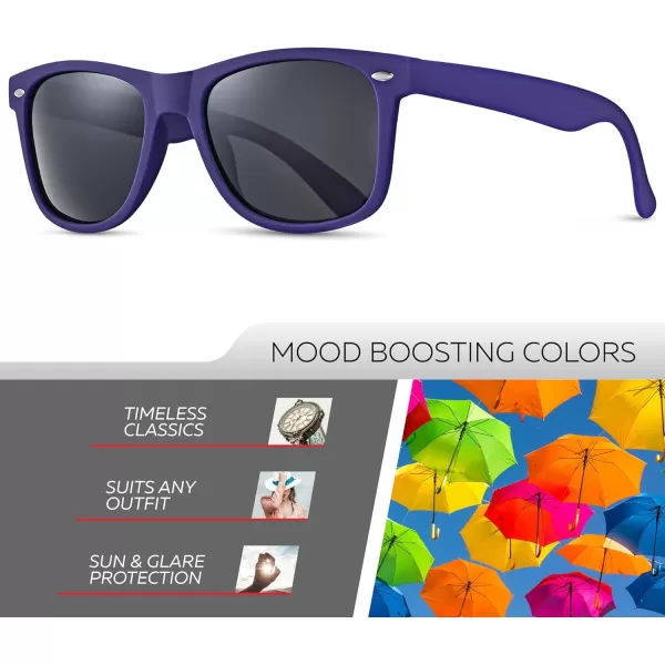 Retro Rewind Polarized Sunglasses for Men and Women  UV Protection Classic Sun GlassesMatte Violet Blue  Smoke