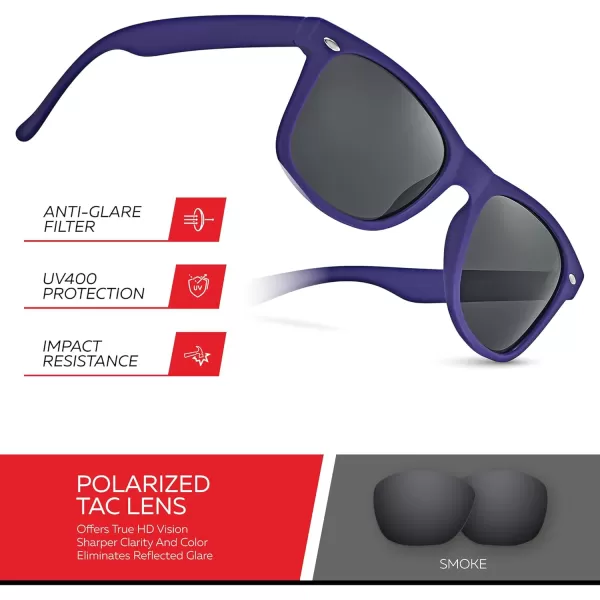 Retro Rewind Polarized Sunglasses for Men and Women  UV Protection Classic Sun GlassesMatte Violet Blue  Smoke
