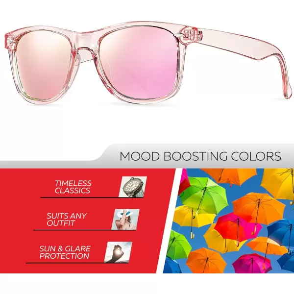 Retro Rewind Polarized Sunglasses for Men and Women  UV Protection Classic Sun GlassesTransparent Pink  Revo Pink