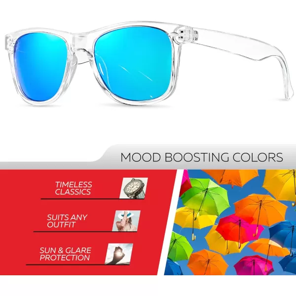 Retro Rewind Polarized Sunglasses for Men and Women  UV Protection Classic Sun GlassesTransparent  Revo Ice Blue
