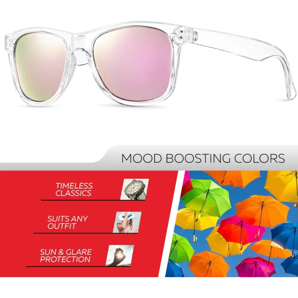 Retro Rewind Polarized Sunglasses for Men and Women  UV Protection Classic Sun GlassesTransparent  Revo Rose Gold