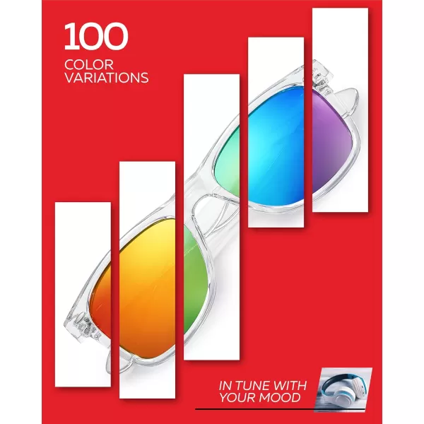 Retro Rewind Polarized Sunglasses for Men and Women  UV Protection Classic Sun GlassesTransparent  Silver Mirror
