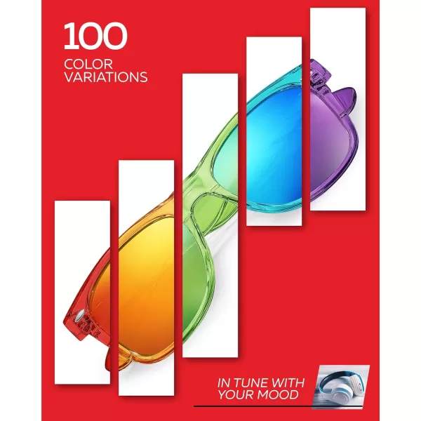 Retro Rewind Polarized Sunglasses for Men and Women  UV Protection Classic Sun GlassesTransparent Turquoise  Blue Mirror