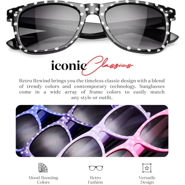 Retro Rewind Polka Dot Vintage Fashion Sunglasses for Women UV400Black