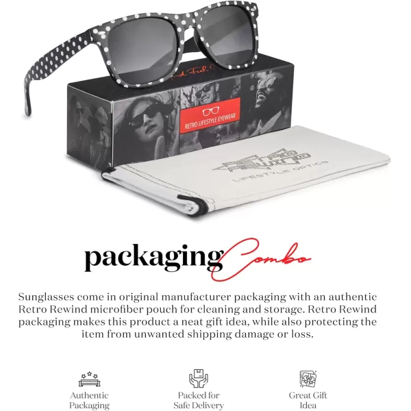 Retro Rewind Polka Dot Vintage Fashion Sunglasses for Women UV400Black