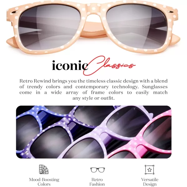 Retro Rewind Polka Dot Vintage Fashion Sunglasses for Women UV400Latte