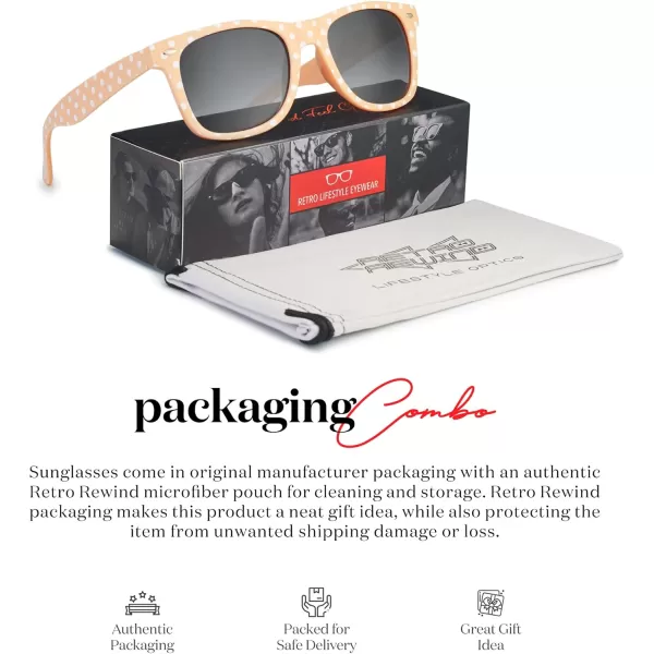 Retro Rewind Polka Dot Vintage Fashion Sunglasses for Women UV400Latte