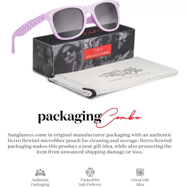 Retro Rewind Polka Dot Vintage Fashion Sunglasses for Women UV400Lavender