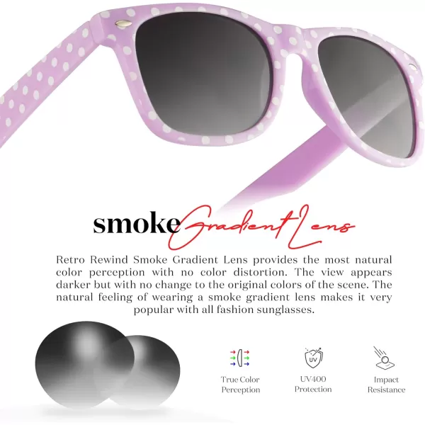 Retro Rewind Polka Dot Vintage Fashion Sunglasses for Women UV400Lavender