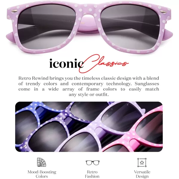 Retro Rewind Polka Dot Vintage Fashion Sunglasses for Women UV400Lavender