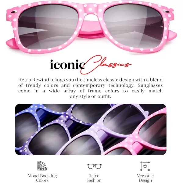 Retro Rewind Polka Dot Vintage Fashion Sunglasses for Women UV400Pink