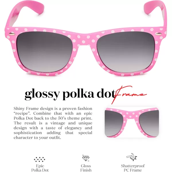 Retro Rewind Polka Dot Vintage Fashion Sunglasses for Women UV400Pink