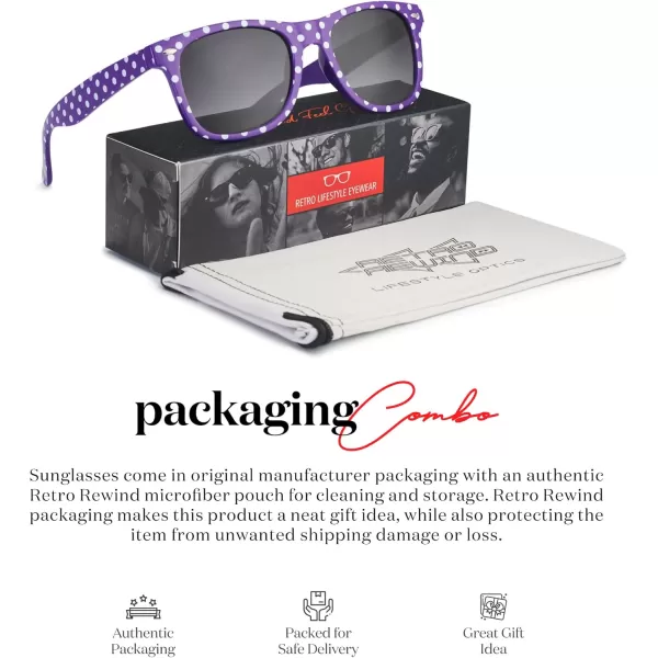 Retro Rewind Polka Dot Vintage Fashion Sunglasses for Women UV400Purple