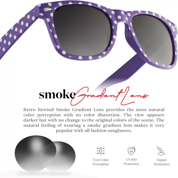 Retro Rewind Polka Dot Vintage Fashion Sunglasses for Women UV400Purple
