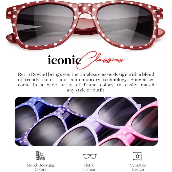 Retro Rewind Polka Dot Vintage Fashion Sunglasses for Women UV400Red