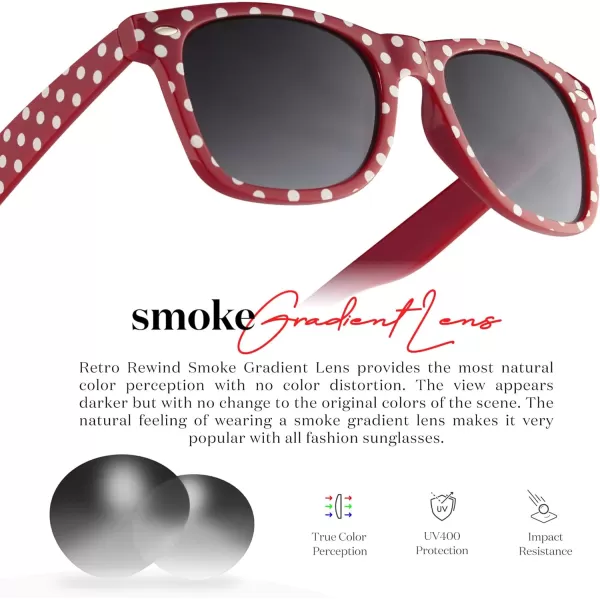 Retro Rewind Polka Dot Vintage Fashion Sunglasses for Women UV400Red
