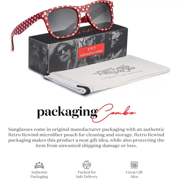 Retro Rewind Polka Dot Vintage Fashion Sunglasses for Women UV400Red