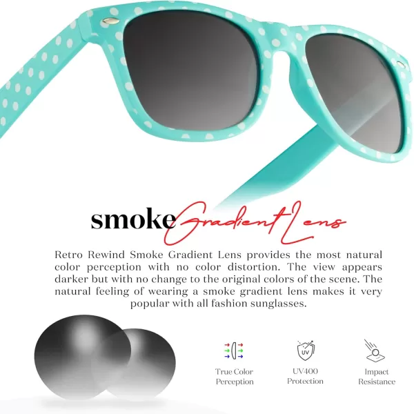 Retro Rewind Polka Dot Vintage Fashion Sunglasses for Women UV400Turquoise