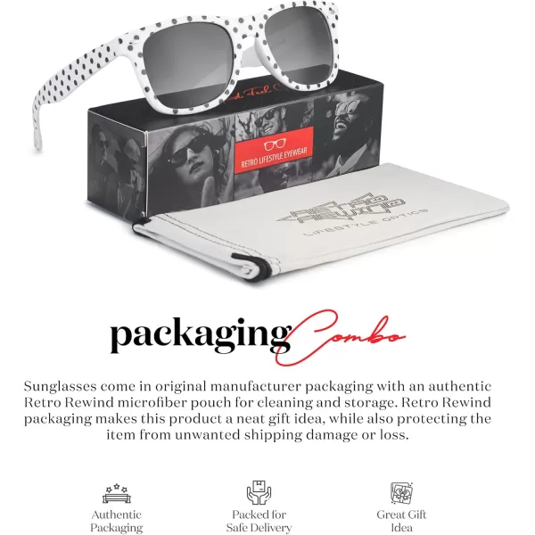 Retro Rewind Polka Dot Vintage Fashion Sunglasses for Women UV400White