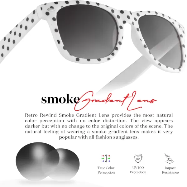 Retro Rewind Polka Dot Vintage Fashion Sunglasses for Women UV400White