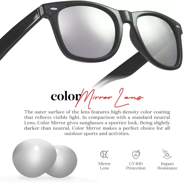 Retro Rewind Translucent Frame Colorful Neon 80s Mirrored Sunglasses for Men WomenTranslucent Black  Silver Mirror