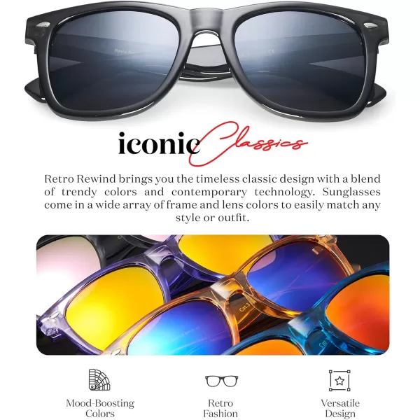Retro Rewind Translucent Frame Colorful Neon 80s Mirrored Sunglasses for Men WomenTranslucent Black  Smoke