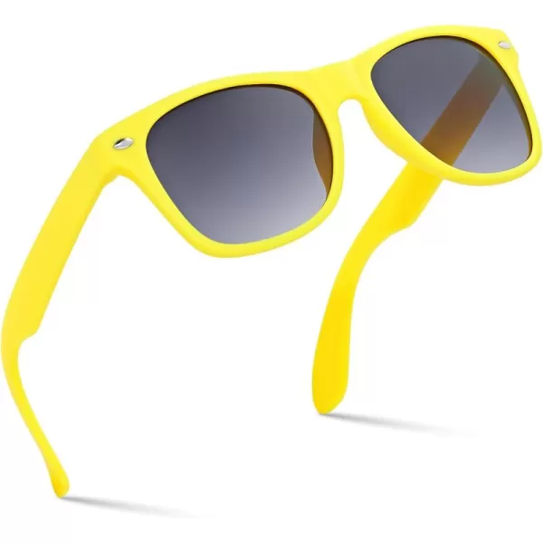 Retro Rewind Kids Sunglasses for Boys Girls Age 312  Shatterproof Rubberized Frame UV400 Toddler Children Sun GlassesNeon Yellow