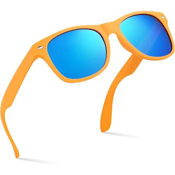 Retro Rewind Kids Sunglasses for Boys Girls Age 312  Shatterproof Rubberized Frame UV400 Toddler Children Sun GlassesOrange  Revo Ice Blue